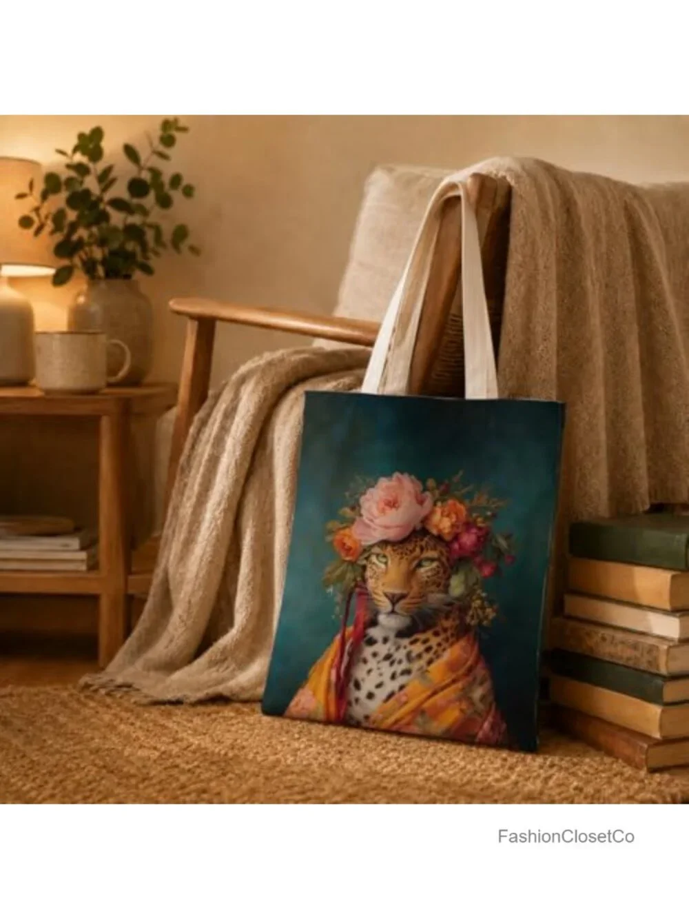 Canvas Tote Bag Reusable Shoulder Grocery Shopping Gift 13.7x15.7 - Picture 2 of 5